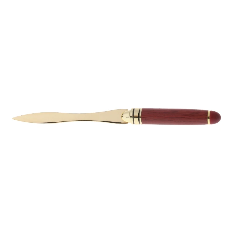 

Stainless Steel Letter Opener Wooden Handle Envelopes Cutting Knife Divided File