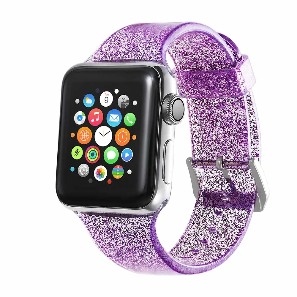Спортивный силиконовый ремешок для apple watch серии 5 4 3 2 1 44 мм 40 мм 42 мм 38 мм сменный ремешок для iWatch - Цвет ремешка: Purple