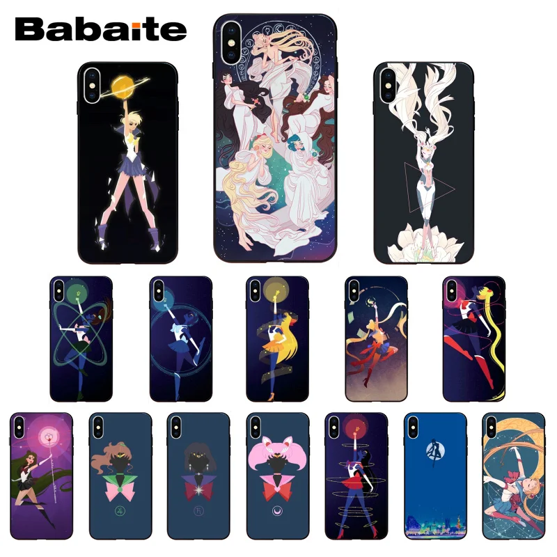 

Babaite Sailor Moon Soft Rubber black Phone Case For iPhone 8 7 6 6S Plus X XS XR XSMax 5 5S SE 5C11 11pro 11promax