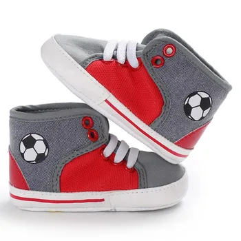 

Infant Baby Shoes Sneakers Casual Girls Boys Canvas Toddler Shoes Anti-Slip Soccer Print Breathable First Walkers