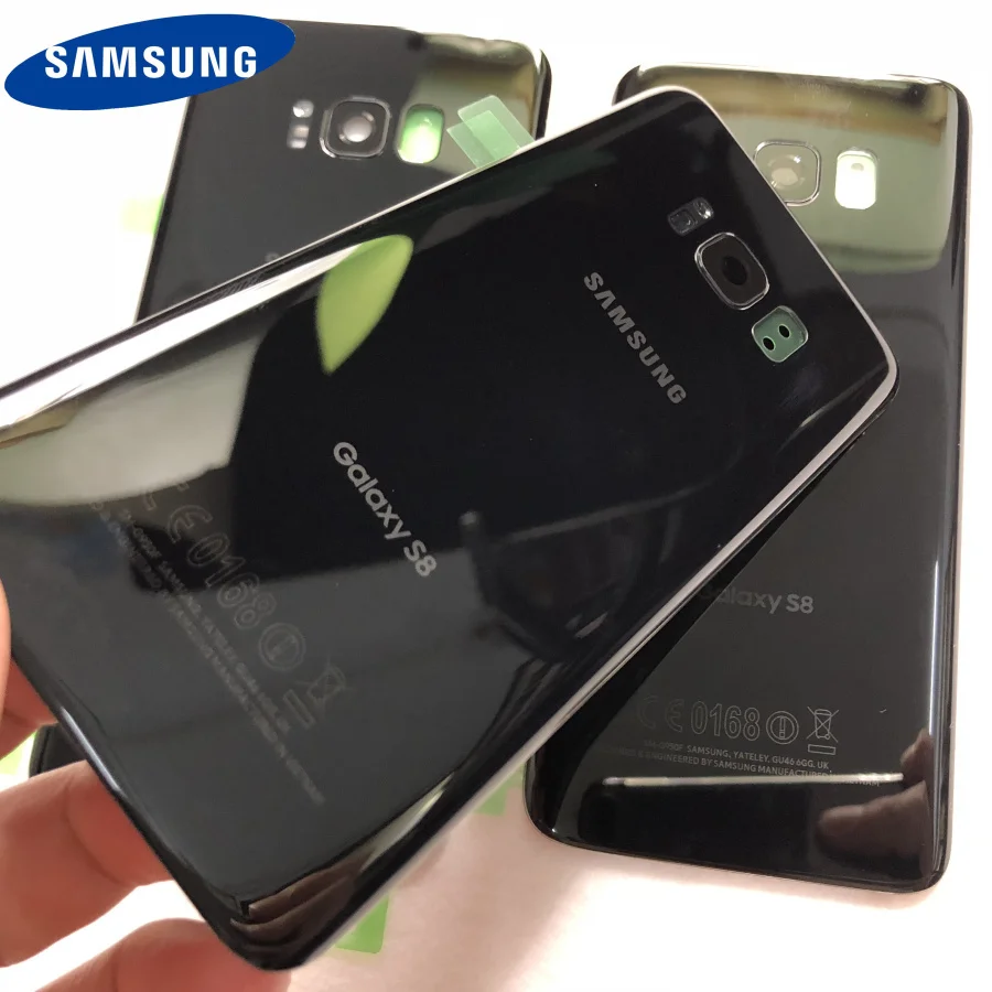 Для Samsung Galaxy S8 Plus S8+ G950 G955 аккумулятор задняя крышка стеклянная дверь Корпус задняя камера Стекло S8 задняя крышка