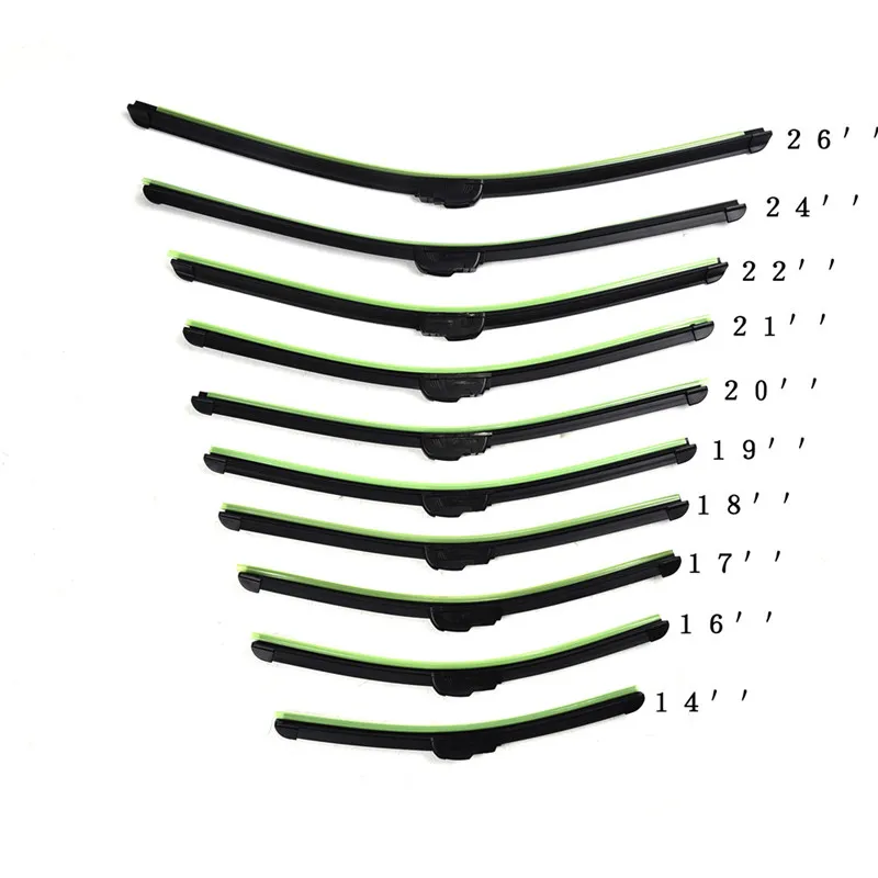 Universal Car wiper blade U type Soft Frameless Bracketless Rubber Car clean windshield wipers 14 16