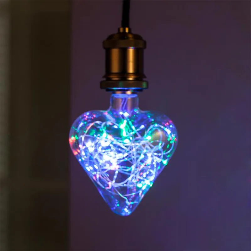 love heart copper wire string lights bulbs (8)