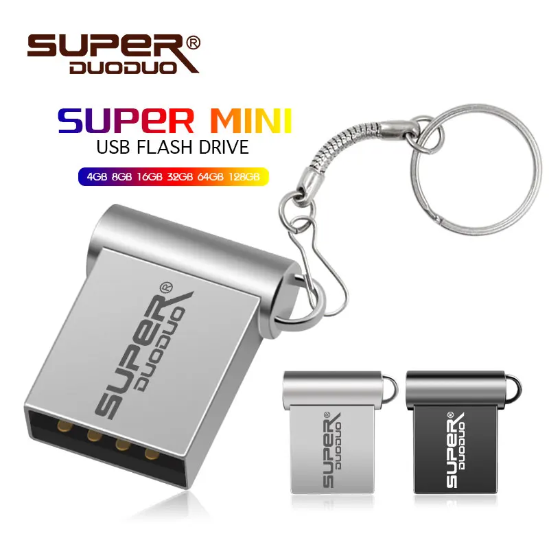Водонепроницаемый металлический супер мини USB флеш-накопитель memoria usb 4 ГБ 8 ГБ 16 ГБ флеш-накопитель 64 ГБ 128 ГБ Флешка 32 Гб usb флешка
