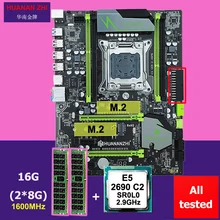 Скидка материнской bundle HUANANZHI X79 Pro Материнская плата с двумя M.2 слот Процессор Intel Xeon E5 2690 C2 2,9 ГГц памяти 16G(2*8G
