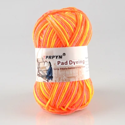 TPRPYN 12 шт = 600 г причудливая пряжа смешанных цветов Меланжевая нить струны хлопок смешанная пряжа красивая для ручного вязания свитер - Цвет: 14 orange camou