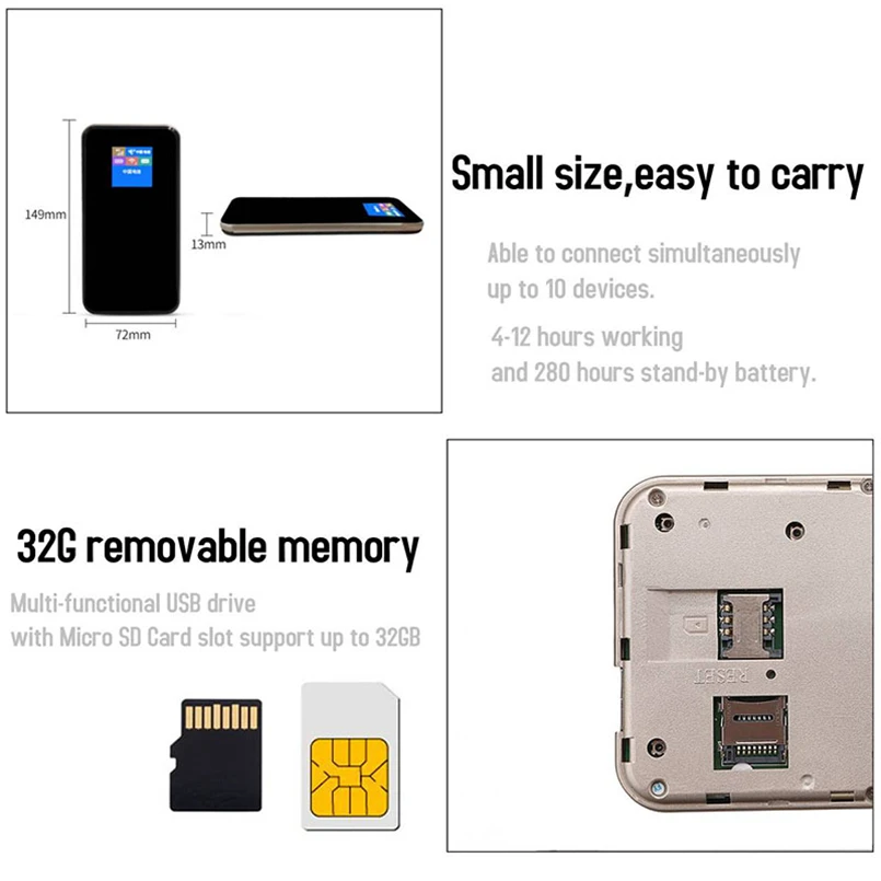  TIANJIE Unlocked 150Mbps Portable Power Bank Mifi 4G LTE Wifi Router Wireless Pocket WiFi Hotspot C