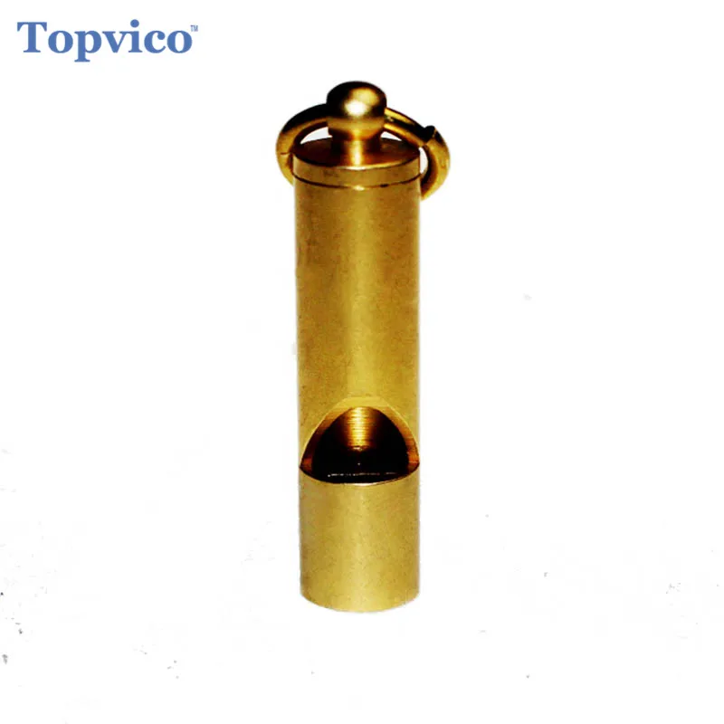 Topvico Vintage Brass Whistle Loud Wilderness Outdoor Rescue Survival Whistle Personal Protection Tool Self Defense Supplies