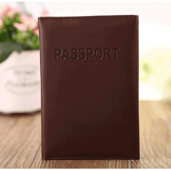 Женская Обложка для паспорта, для путешествий, милая, высокое качество, кожа Pu, кошелек для паспорта и чехол, pochette passeport, Великобритания, Россия - Цвет: Коричневый
