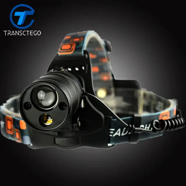 green laser headlamp zoomable led headlamp rechargable 18650 lithium battery waterproof