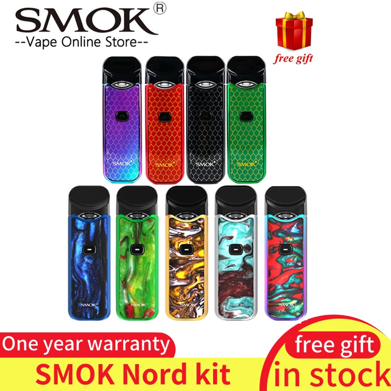 

Resin Color Smok Nord Pod vape Kit Button-triggered Pod System with 1100mAh & 3ML Cartridge with Nord Mesh/Regular/Ceramic Coil