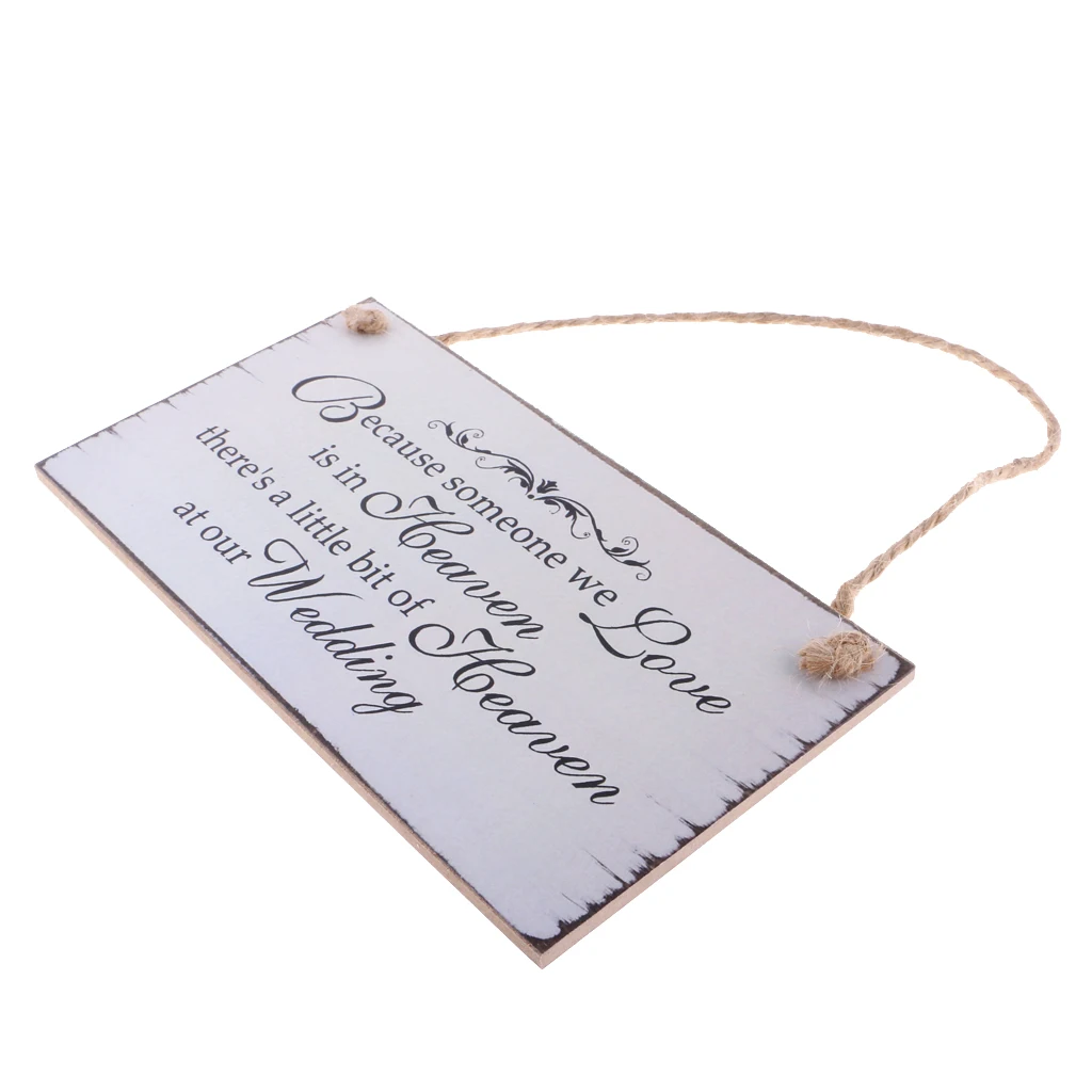 Wooden Hanging Plaque Sign Memorial Wedding Engagement Board Wedding Accessory Decor Because Someone We Love Is In Heaven