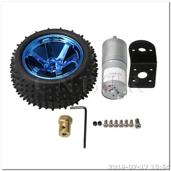 

CNBTR DC Geared Motor Set for Smart Car with Tire DC12V 130rpm 0.9KG.CM Torque