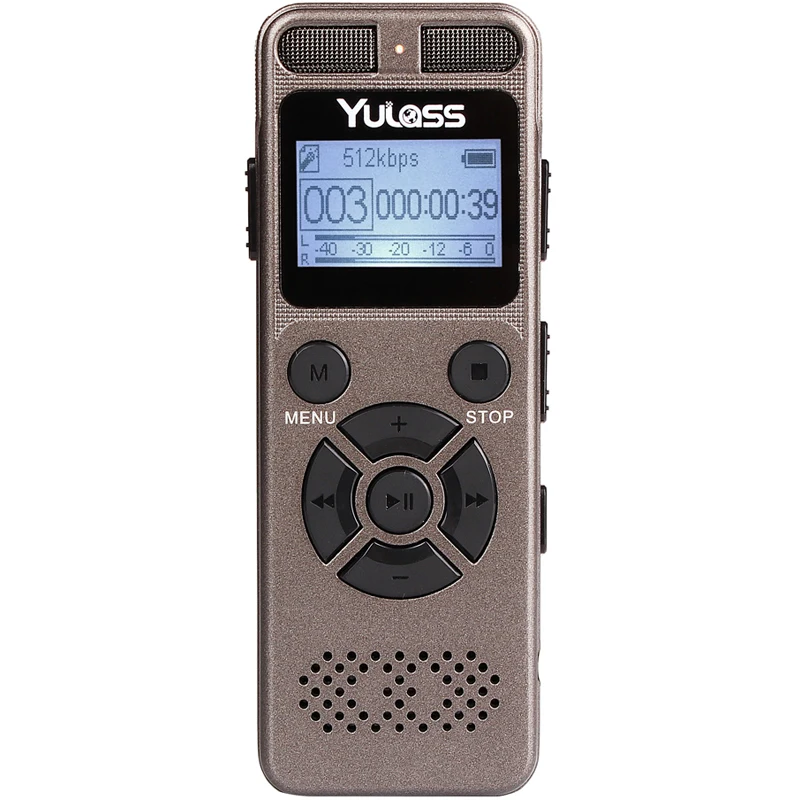 Yulass 16GB Voice Recorder USB Business Portable Digital Audio Recorder With MP3 Player Support Multi-language,Tf Card to 64GB
