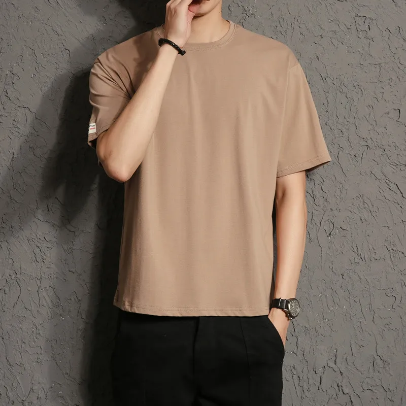 

Men's short-sleeved t-shirt trend 2019 summer new round neck t-shirt men's slim men's T-shirt