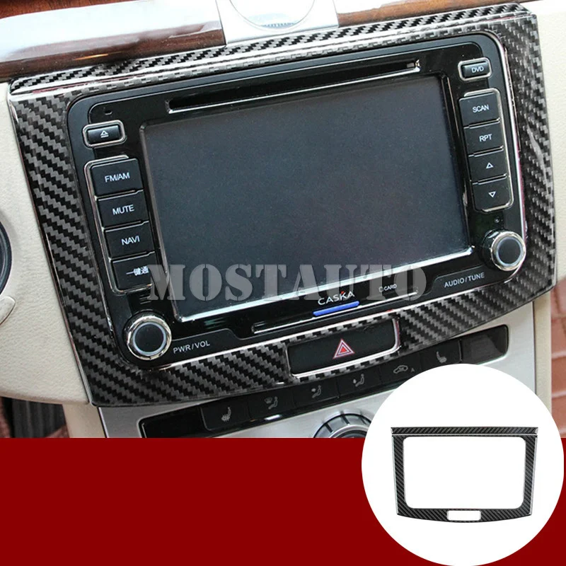 

For Volkswagen Passat B7 CC Carbon Fiber Center Console CD Panel Cover 2011-2014 2pcs