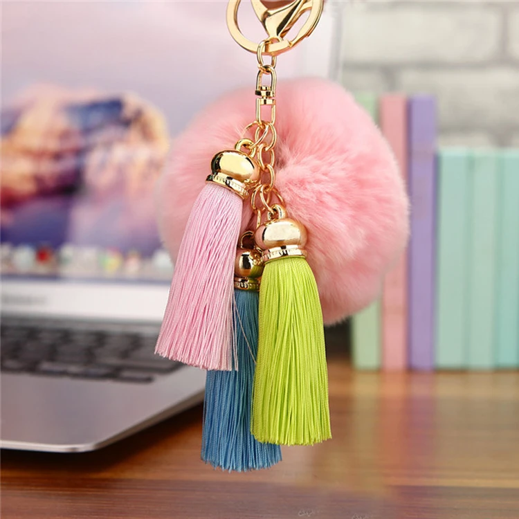 Горячая Распродажа CuteTassel помпон кисточка кулон брелок для автомобиля меховой