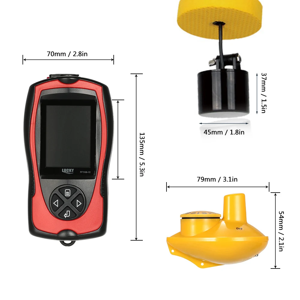 LUCKY рыболокаторы FF1108-1C детектор рыбы море океан водостойкий проводной беспроводной 200 кГц/123 кГц двойной Sonar частота 100 м/328ft