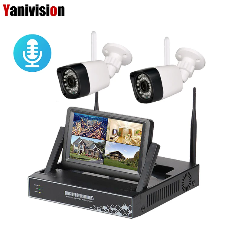 

7 inch LCD Display 4CH 1080P WiFi NVR CCTV Security Camera System Wireless NVR Kit Home WIFI Surveillance Outdoor IP Camera 2CH