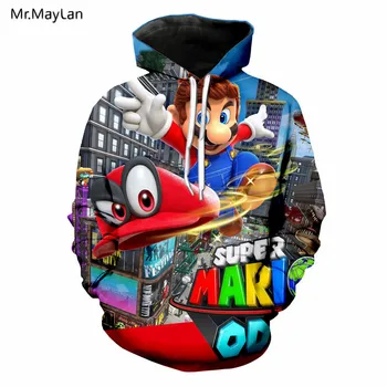 

Harajuku Classic Cartoon Super Mario Bros 3D Print Jackets Women/men Kawaii Streetwear Cute Hoodie Girls Fashion Clothes 5XL 6XL