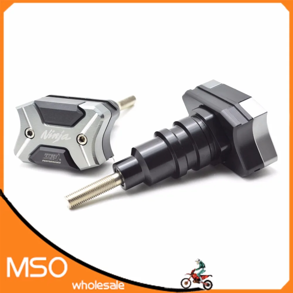 

with "ninja" logo Motorcycle Frame Sliders Crash Protector Falling Protection For Kawasaki Ninja ZX6R ZX636  ZX 636 13 14 15