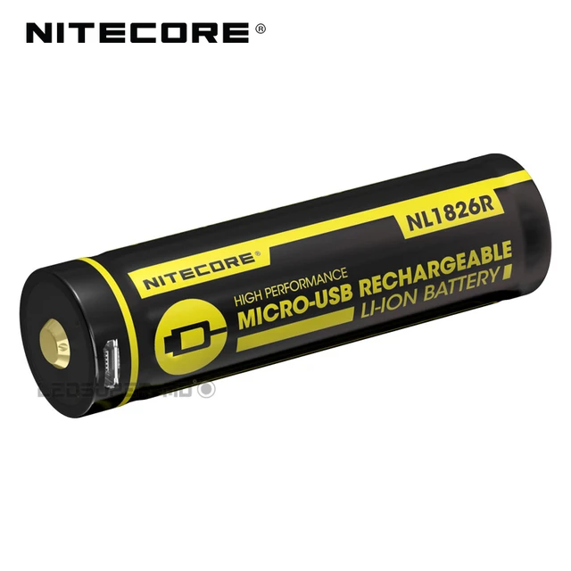 Batterie Nitecore NL1834R 18650 - 3400mAh avec chargeur port USB intégré