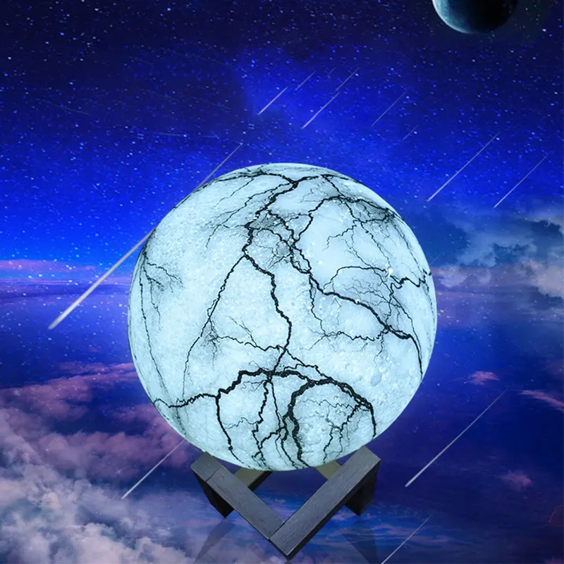 Cracked Mystical Moon Lamp | 3d Moonlight Lamp | Levitating Moon Lamp