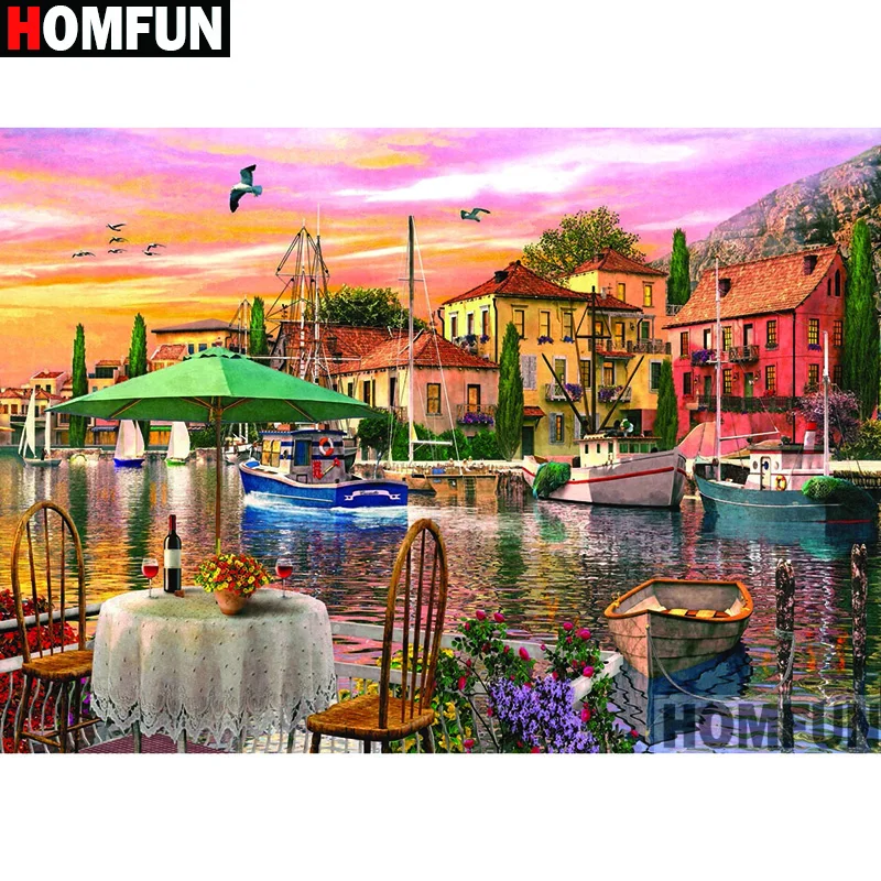 Алмазная живопись HOMFUN сделай сам Набор для вышивки крестиком Домашний ландшафт