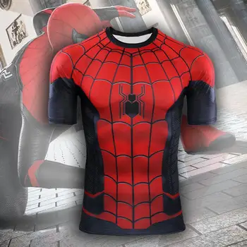 

Movie Spider-Man Far From Home Cosplay Costume T Shirt Summer Short Sleeve Tops Men Women T Shirt Spider-Man Printed Clothes