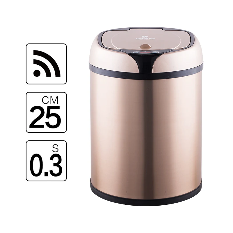 6/8/12L New Fashion Inductive Type Trash Can Smart Sensor Home Bathroom Storage Barrels Rubbish Bin Stainless Steel Metal Trash 6/8/12L New Fashion Inductive Type Trash Can Smart Sensor Home Bathroom Storage Barrels Rubbish Bin Stainless Steel Metal Trash
