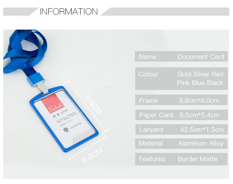 Zongshu Средний авиационный алюминиевый сплав делопроизводитель ID держатель для карт многоцветный Экспонент woker идентификация имя карты бейдж Обложка