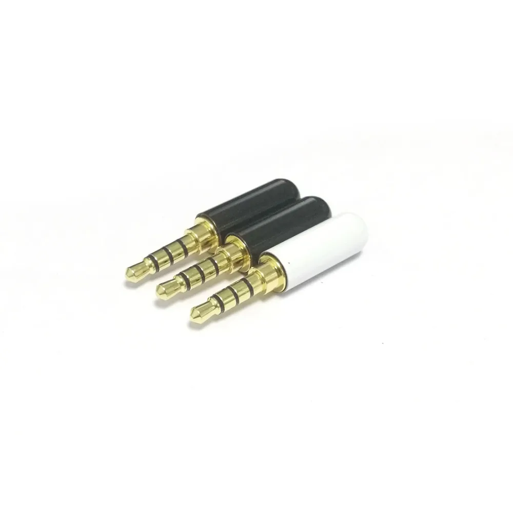 2pcs 3.5mm stereo connector straight 4 section copper audio plug DIY 2pcs rj45 cat6 connector ethernet termination plugs 23awg to 26awg cable internet plug installation toolless