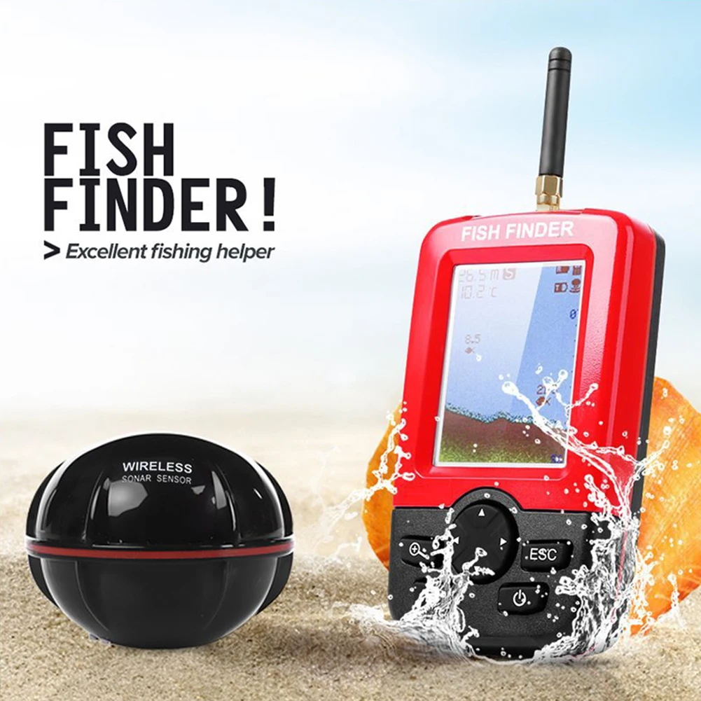 

Wireless Sea Powerful Outdoor Portable River Fishing Boat Detector Fish Finder Sonar Sensor Depth LCD Screen Tackle Supplies