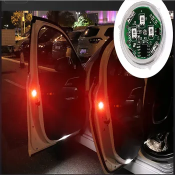 

2pcs wireless LED Car Door Warning Light Opened Safety Magnet Decorative Indicator Avoid Crash Strobe Flash Signal Lamps DIY