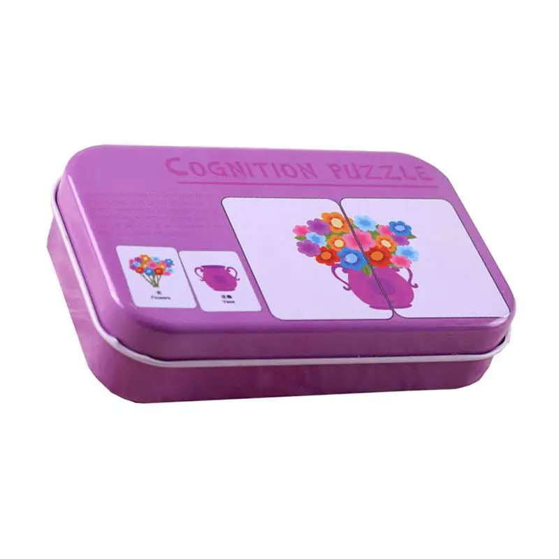 

Baby Infant 32pcs Flash Card Jigsaw cognition puzzle Shape Matching Puzzle Cognitive Learning Early Education Card Learning To