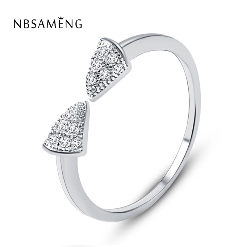 

Authentic 925 Sterling Silver Arrow CZ Crystal Rose Gold Adjustable Ring For Women Anillo Bijoux Femme Jewelry Wedding Gift