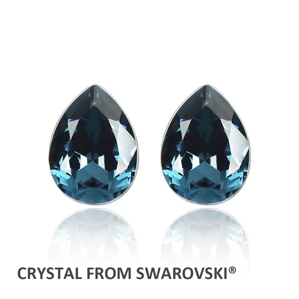 MS серьги-гвоздики Betti в форме груши с необычным камнем и кристаллами Swarovski для женщин, Лидер продаж, подарки для девочек, подарки на выпускной - Окраска металла: Montana