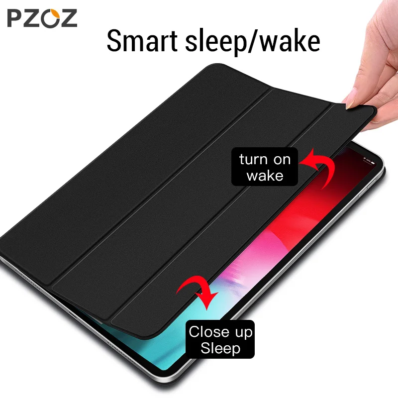 Магнитный защитный чехол PZOZ для iPad Pro 11 12 9 дюйма 2018 из искусственной кожи мягкая