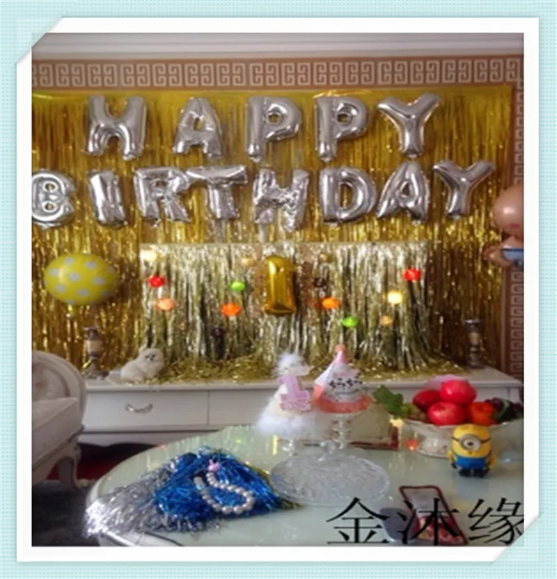 Free Shipping 1x4.5 Meter TINSEL SHIMMER FOIL DOOR CURTAIN WEDDING