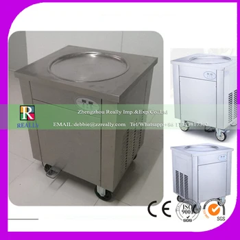 

Free shipping 110V fried ice cream roll machine single pan,fry ice cream machine ice pan 48cm size