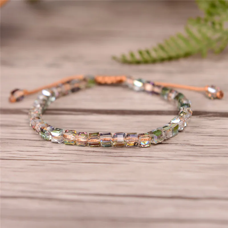 Crystal Bead Friendship Bracelet Coloful Cristal Adjustable Bracelet Trendy Beaded Braceletin