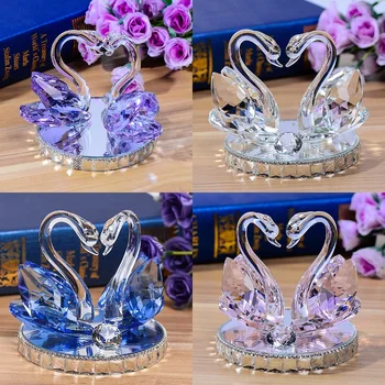 

Creative Swan Crystal Glass car Ornament Decor Collection Living Room Desktop Ornaments Home Decor W3232