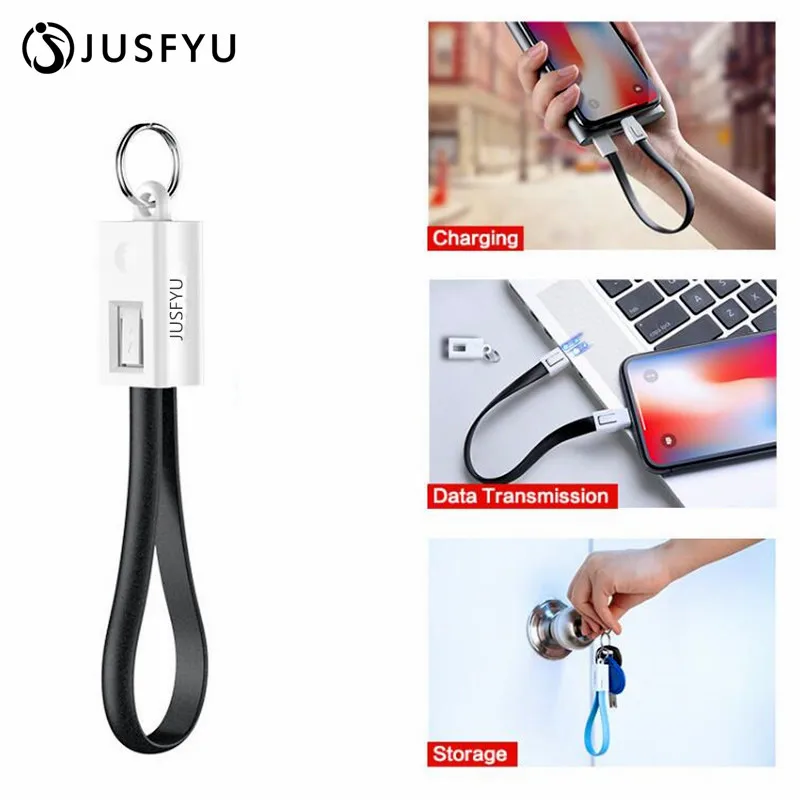 JUSFYU المحمولة مفتاح تصميم البسيطة USB كابلات منتجات APPLE فون الهاتف شحن الكابلات ل فون 5 s X 8 7 6 6 s زائد باد الهواء 2 iPhon