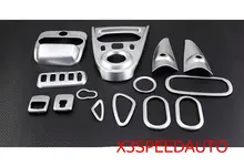 Free Shipping Chromed 14 PCS Interior Door Handle Headling Adjustment Box Decoration Trim For Mercedes-Benz Smart Fortwo 2015