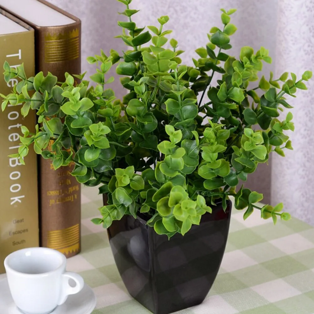 7 Branches Artificial Fake Plastic Eucalyptus Plant Flowers Green Home Decor Small Eucalyptus Flower Money Simulation