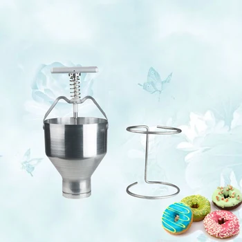 

Stainless steel Mini Manual Donut Maker Machine Cake Donut Hopper with Stand Commercial household donut molding machine