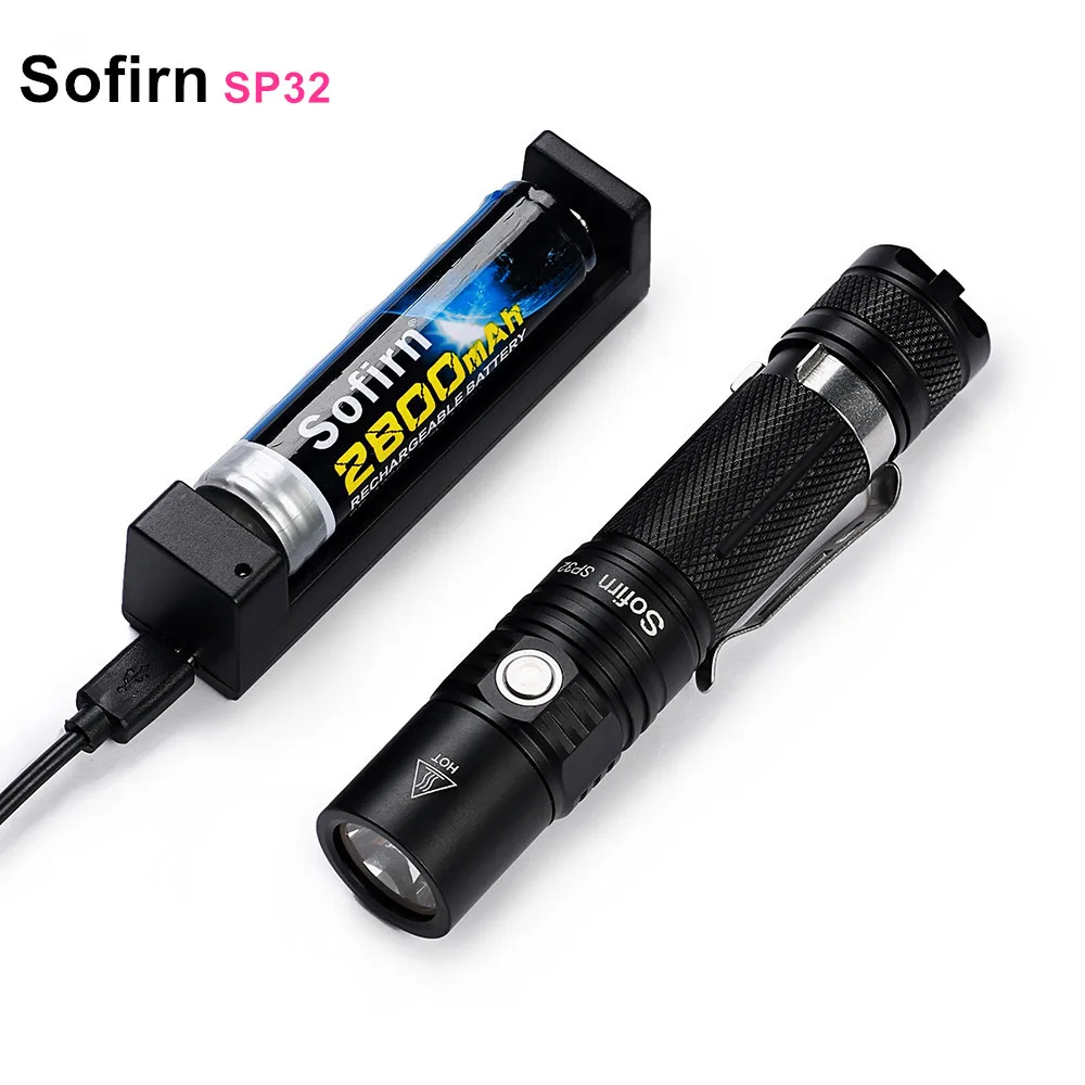 Портативный светодиодный фонарик Sofirn SP32 18650 Cree XPL2 лм с 6 режимами тактическая