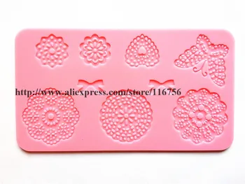 

Free Shipping Fondant Cake Silicone Lace Mold Lace Tool Sugar Paste Sugar Art Tools Cake Decoration Style 11 Wholesale & Retail