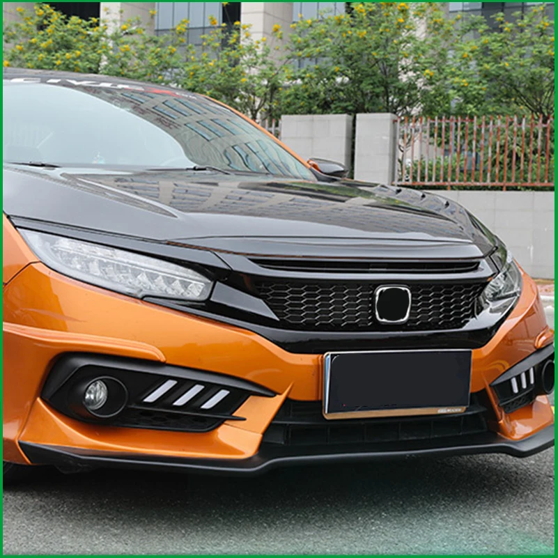 Автостайлинг внешние части гоночные грили для HONDA Civic 10th 2016 2017 соты стиль ABS