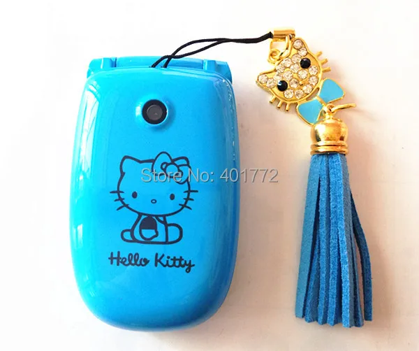 2 батареи флип hello Kitty сотовые телефоны W88 Роскошная Музыка флэш-светильник мини девочка леди детский, для мобильного телефона H-mobile W88